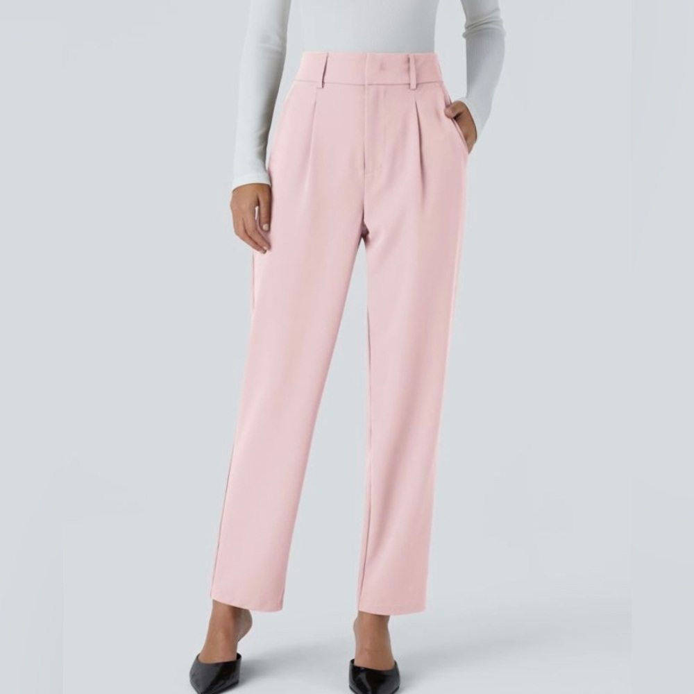 Halara High Waisted Pocket Solid Work Tapered Pants Size L